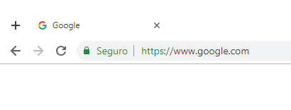 Aviso de site seguro no navegador Google Chrome 68