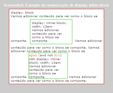 Exemplo de display: inline-block