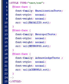 Screenshot de código fonte